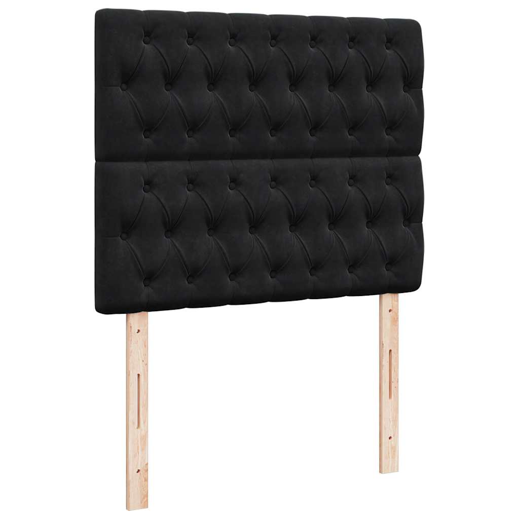 Otomanski krevet madracem i LED crna 120x190 cm tkanina