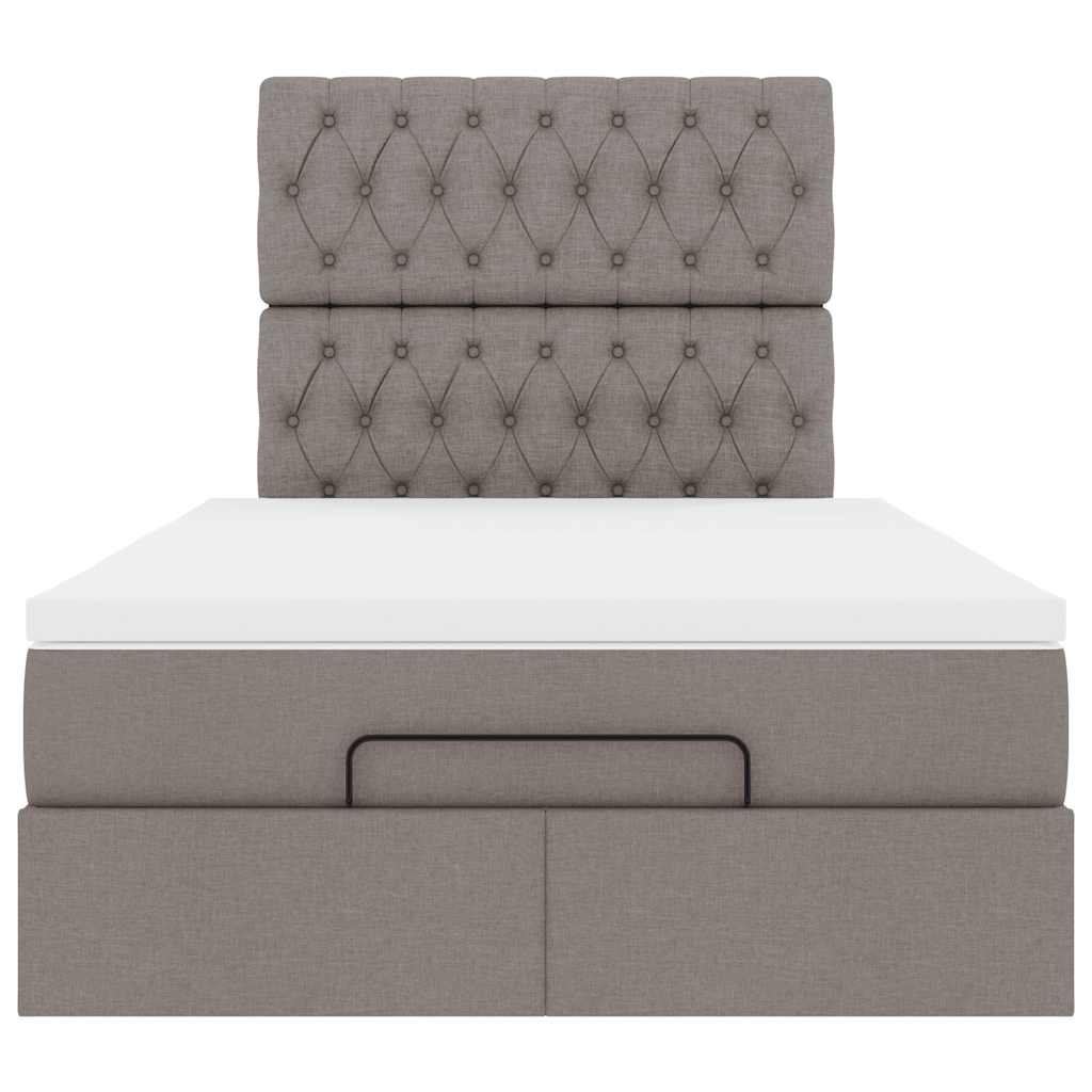 Otomanski krevet madracem i LED Taupe 120x190 cm tkanina