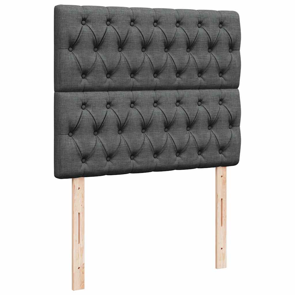 Otomanski krevet s madracem i LED tamnosivi 120x200 cm tkanine