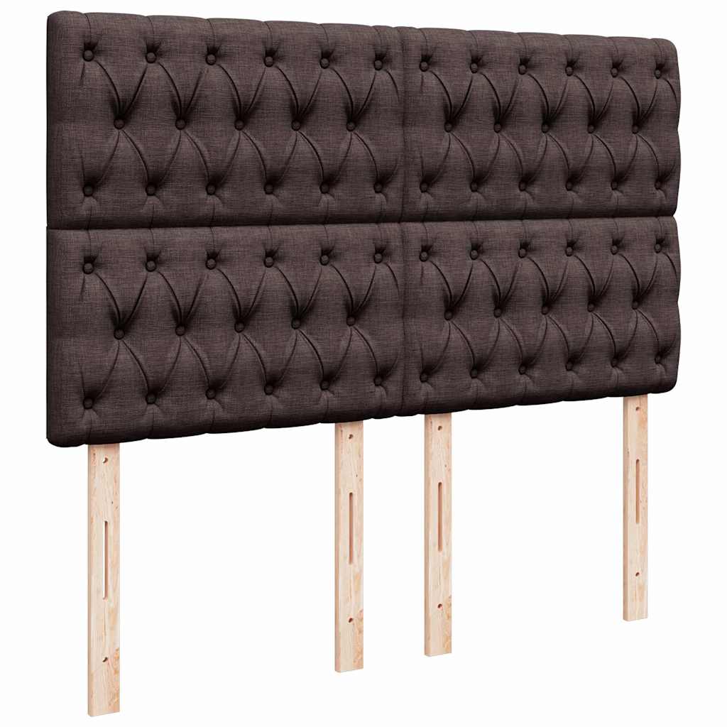 Otomanski krevet s madracem i LED tamnosmeđi 140x190 cm tkanine