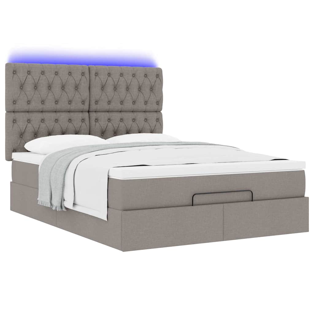 Otomanski krevet s madracem i LED diodama tupe 140x190 cm