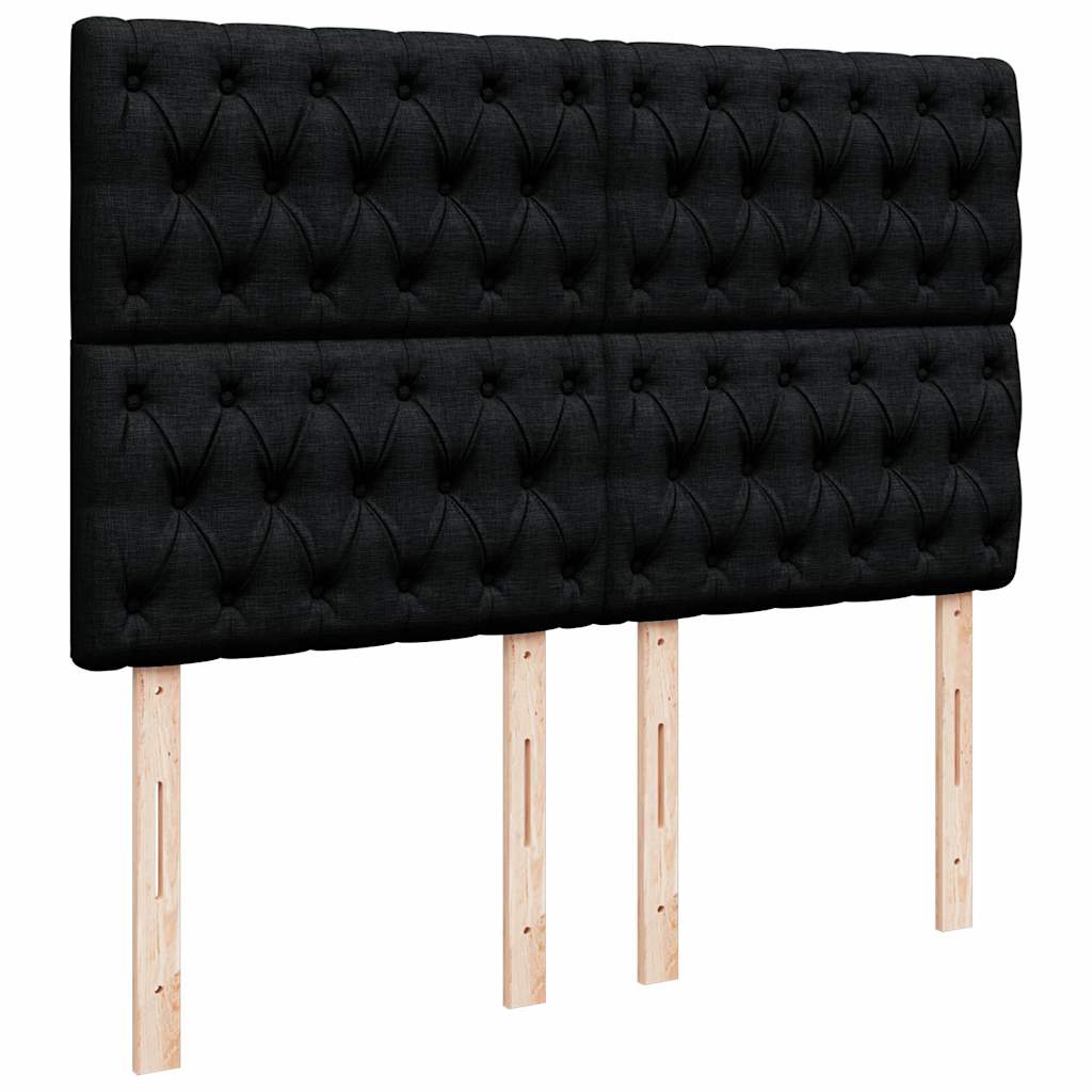 Otomanski krevet s madracem i LED crni 140x200 cm od tkanine