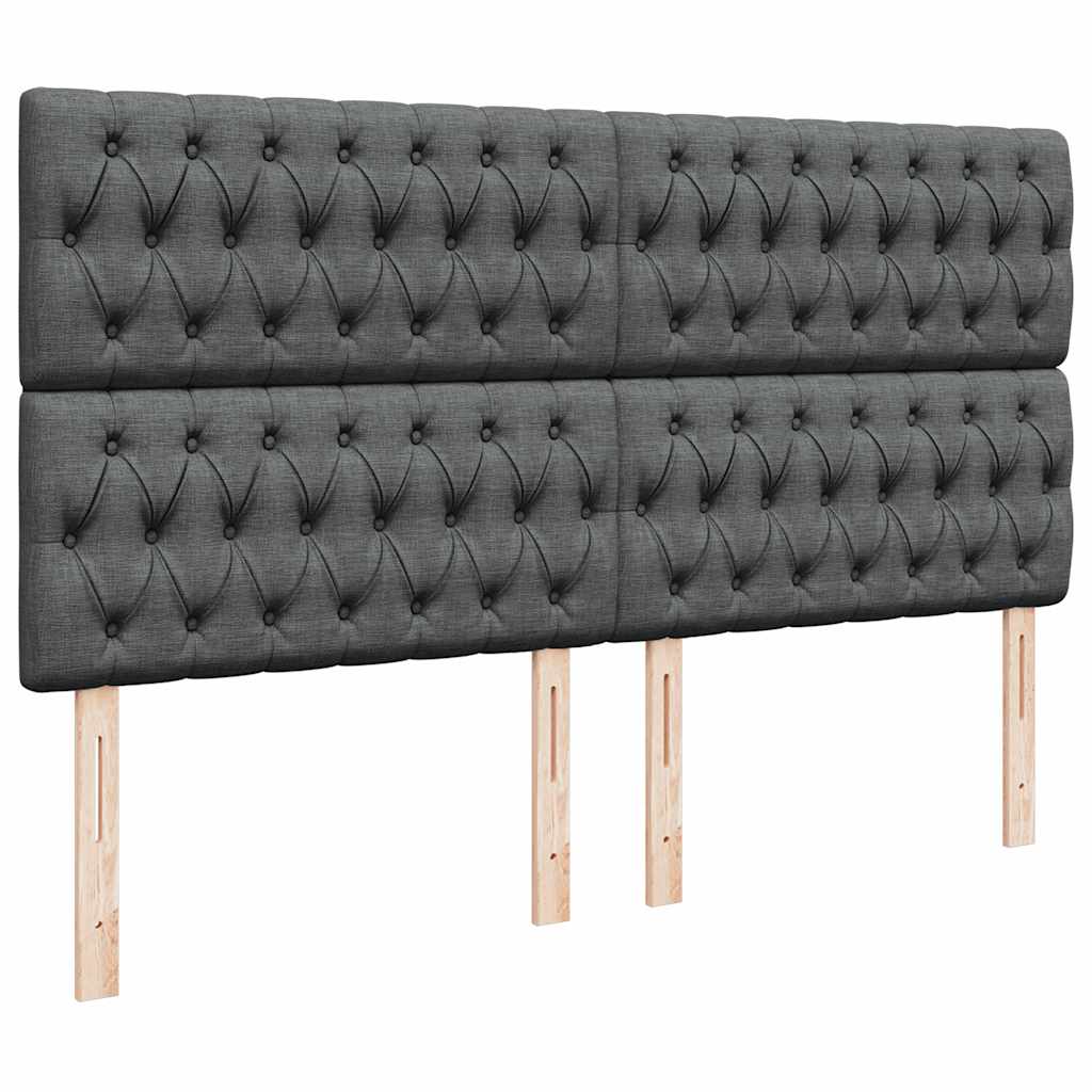 Otomanski krevet s madracem i LED tamnosivi 160x200cm tkanine
