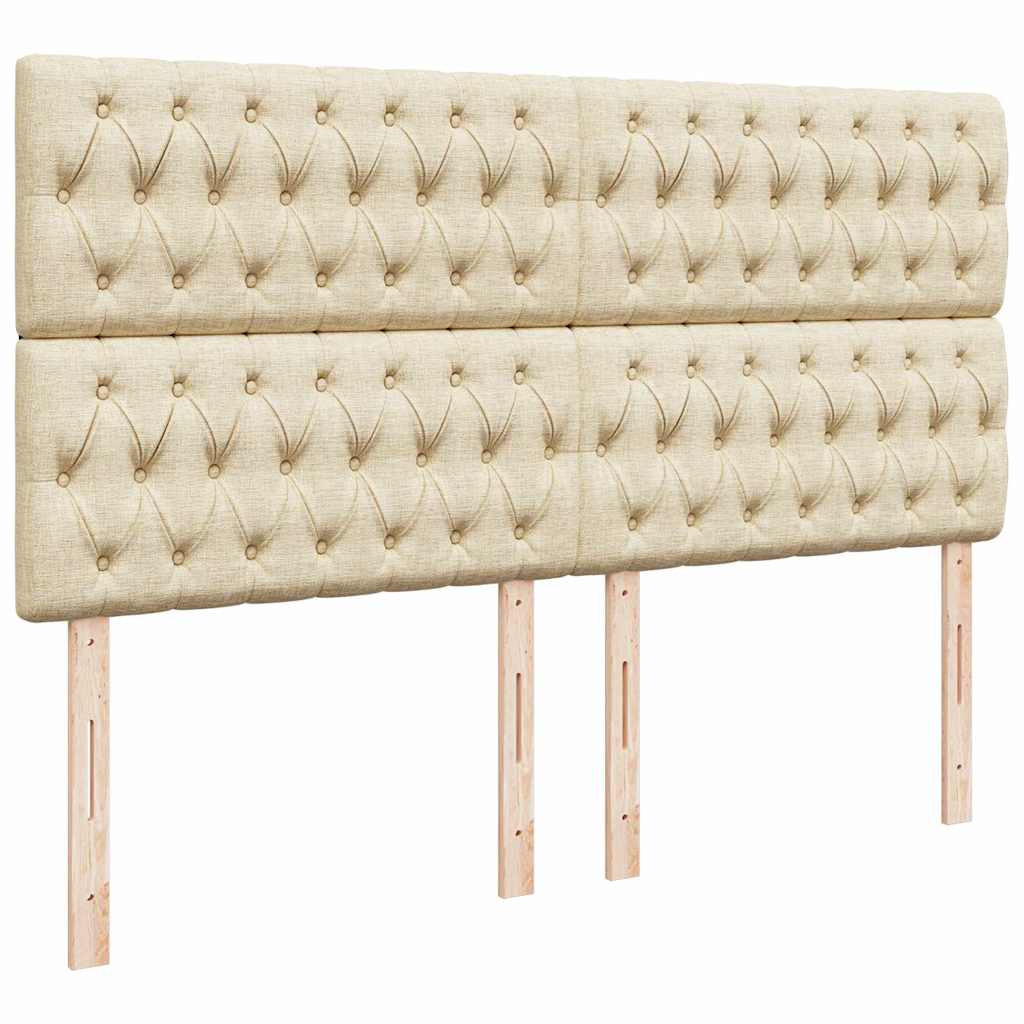 Otomanski krevet s madracem i LED krem 180x200cm od tkanine