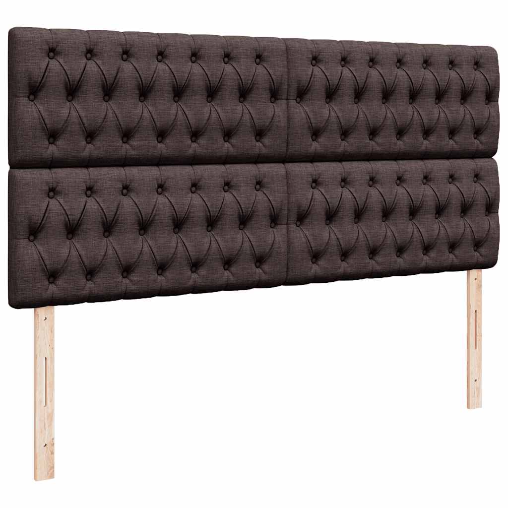 Okvir kreveta s madracima tamnosmeđi 200x200cm tkanine