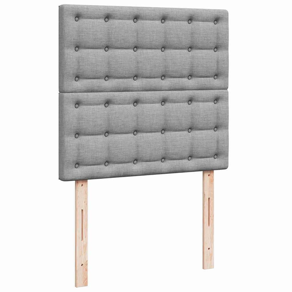 Otomanski okvir kreveta s madraca svijetlosivi 90x190cm tkanine