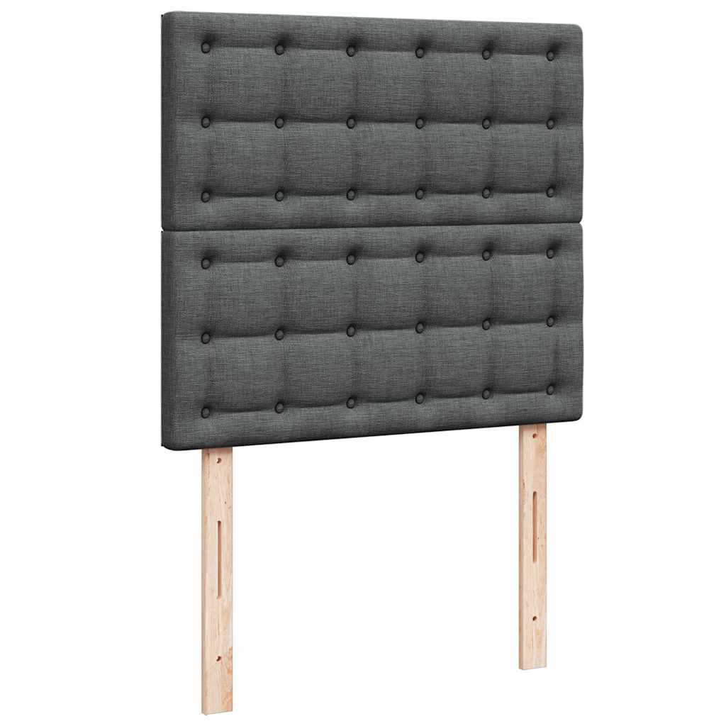 Otomanski okvir kreveta s madraca tamnosivi 100x200cm tkanine