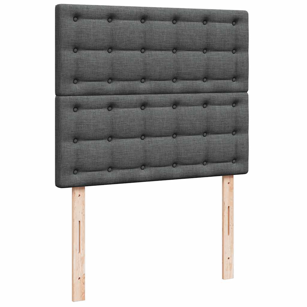 Otomanski krevet s madracem i LED tamnosivi 120x190 cm tkanine