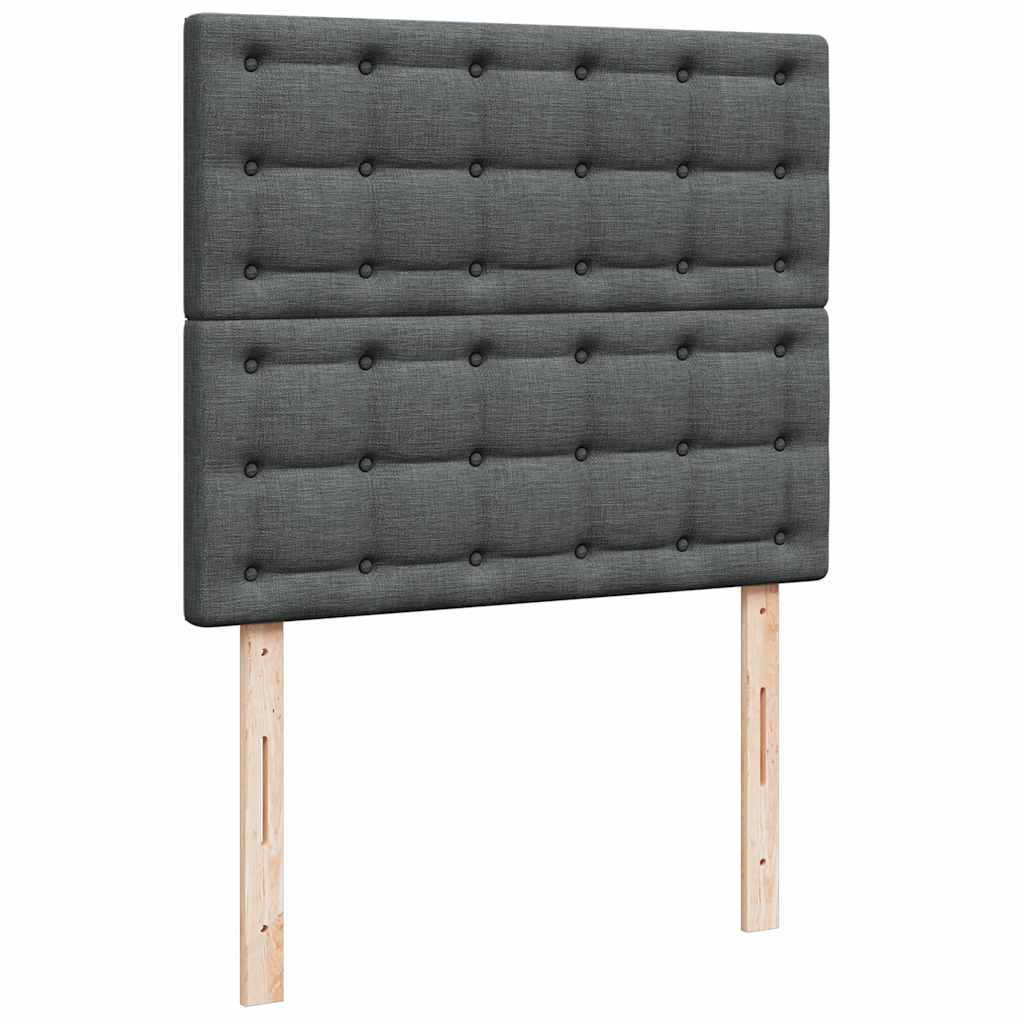Otomanski krevet s madracem i LED tamnosivi 120x200 cm tkanine