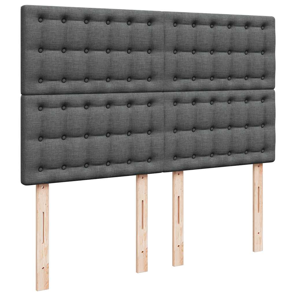 Otomanski krevet s madracem i LED tamnosivi 140x190 cm tkanine