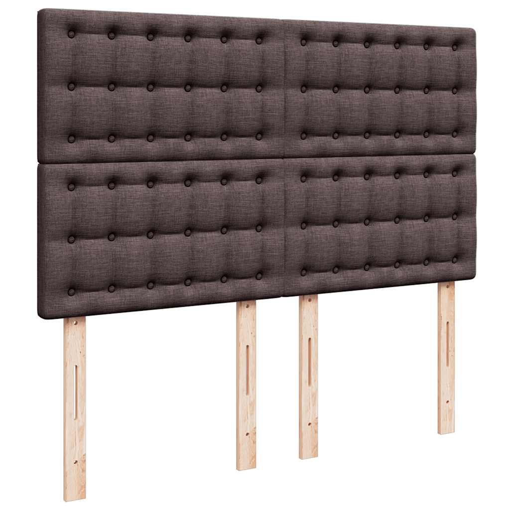 Otomanski krevet s madracem i LED tamnosmeđi 140x190 cm tkanine