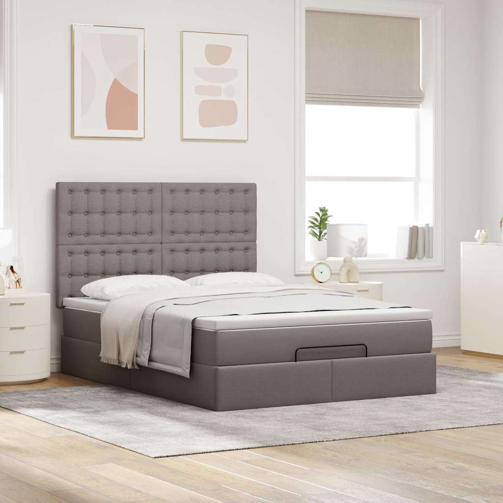 Otomanski krevet s madracem i LED diodama tupe 140x190 cm