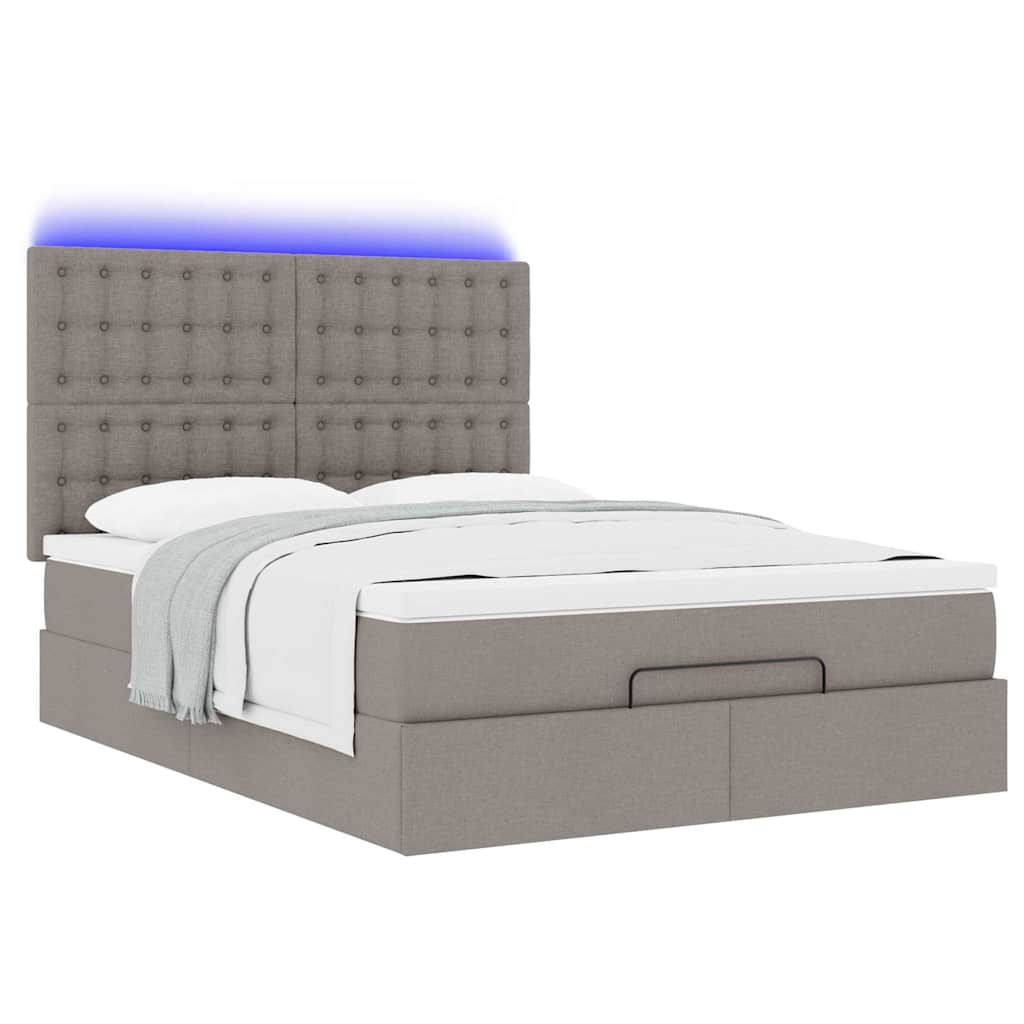Otomanski krevet s madracem i LED diodama tupe 140x190 cm