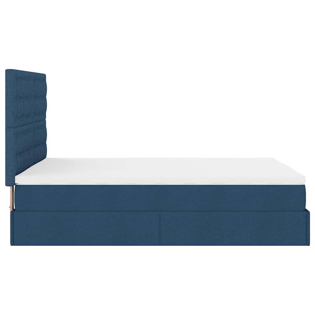 Otomanski krevet s madracem i LED plavi 140x190 cm tkanine