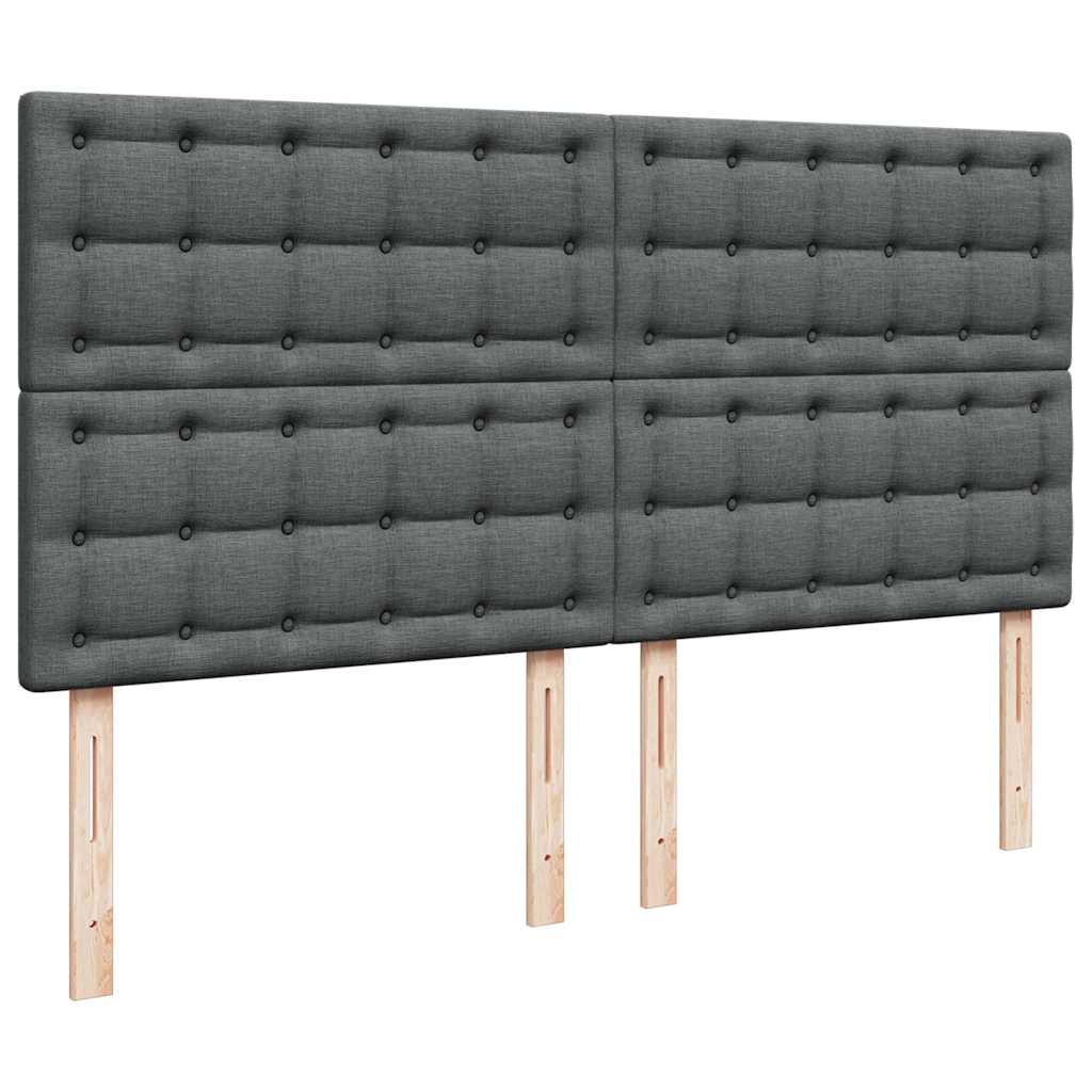 Otomanski krevet s madracem i LED tamnosivi 160x200cm tkanine