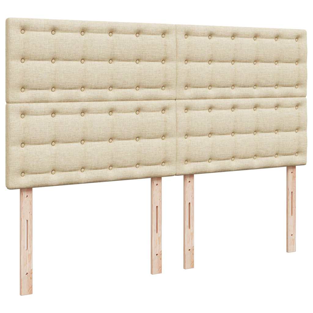 Otomanski krevet s madracem i LED krem 160x200cm tkanine