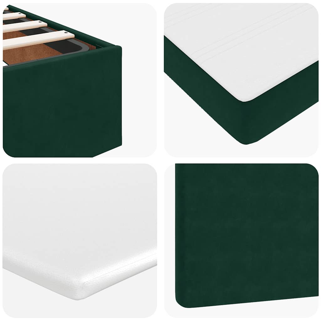 Otomanski krevet s madracima&LED tamnozeleni 120x200cm baršun