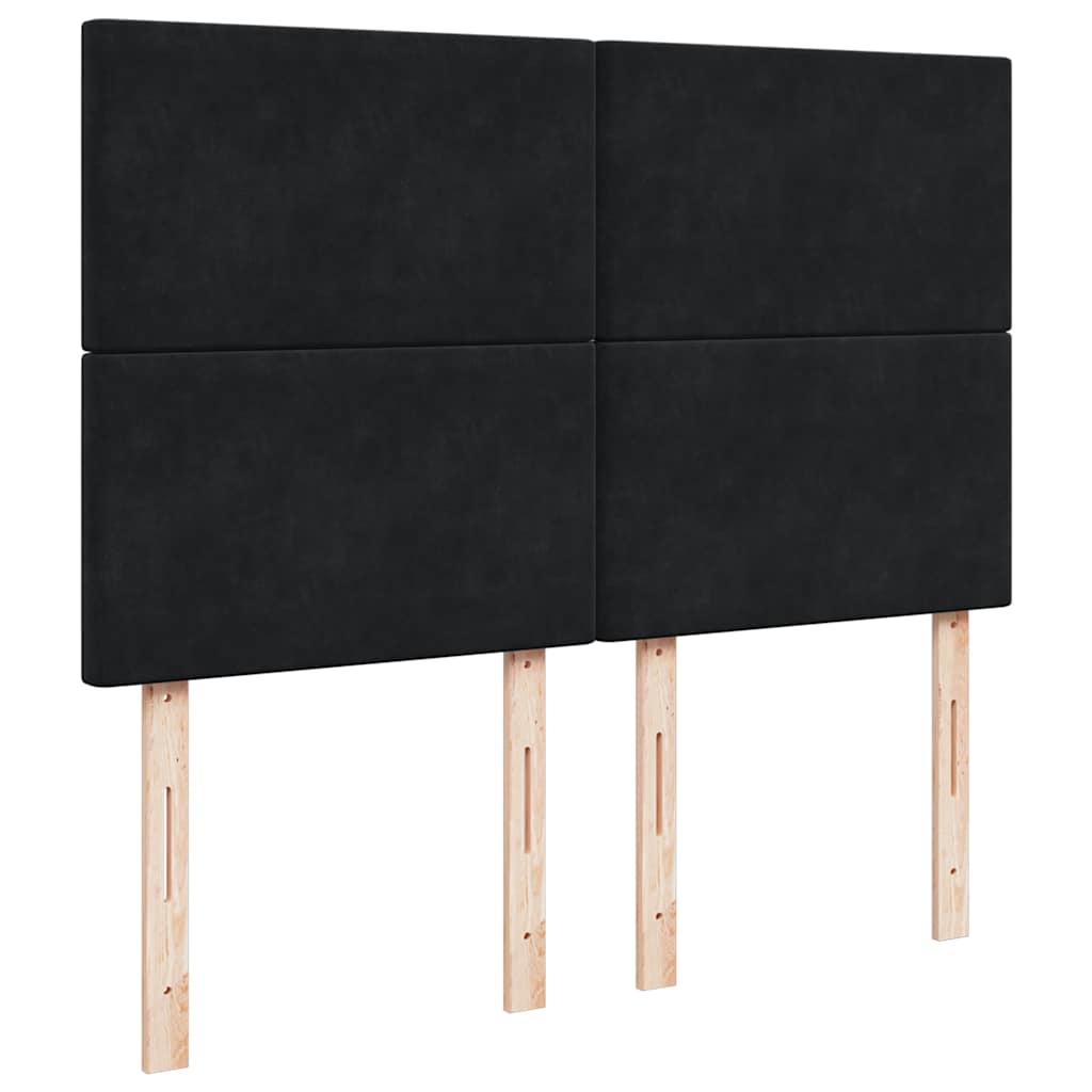 Otomanski krevet s madracima&LED crni 140x190 cm baršunasti