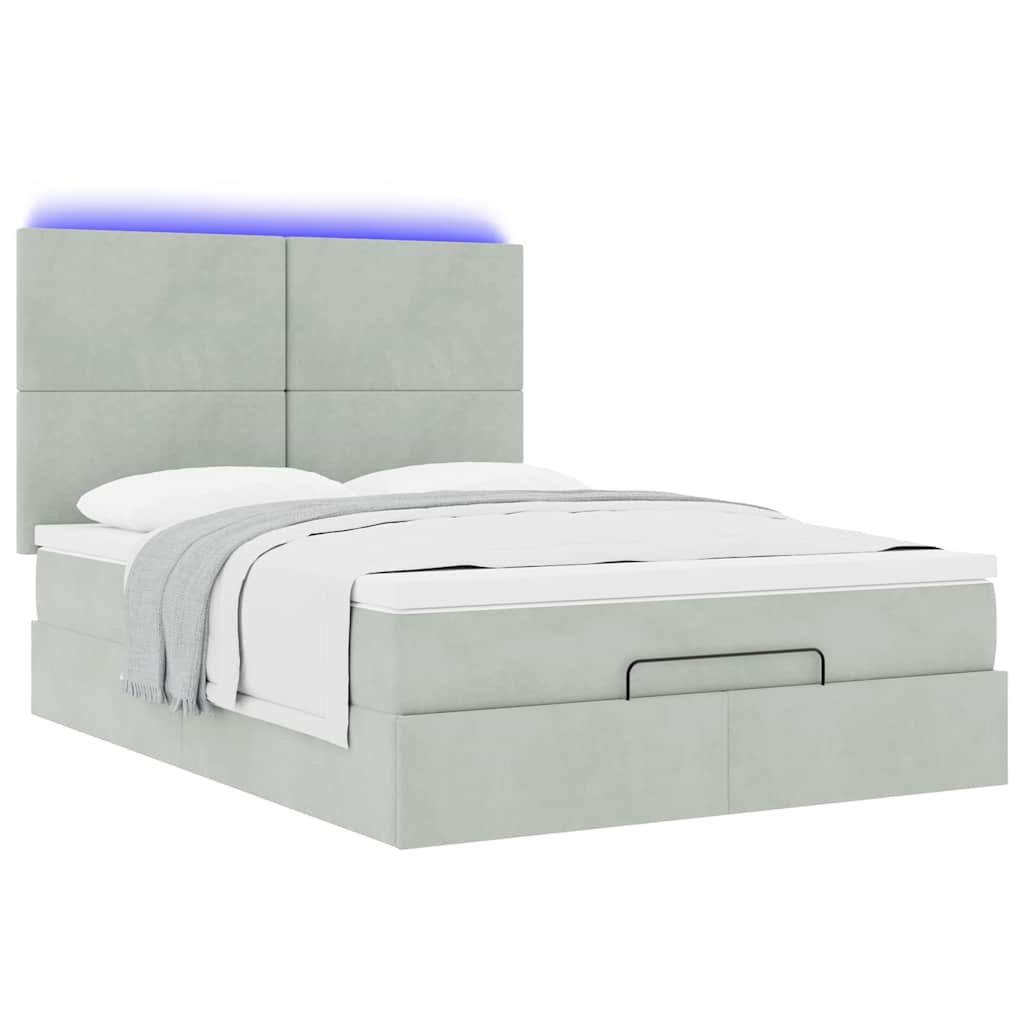 Otomanski krevet s madracima i LED 140x200 cm baršunasti