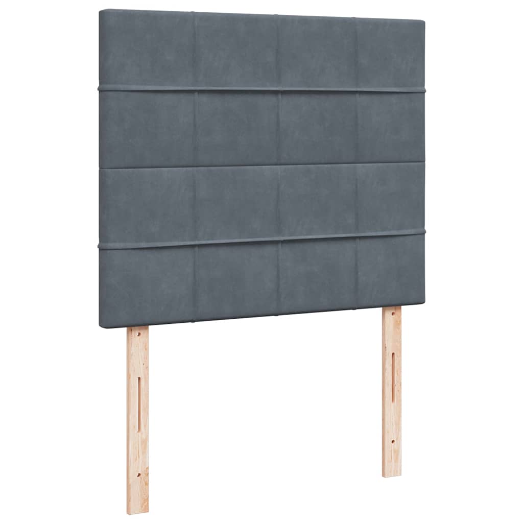 Okvir za krevet s madracima tamnosivi 120x190 cm baršunasti