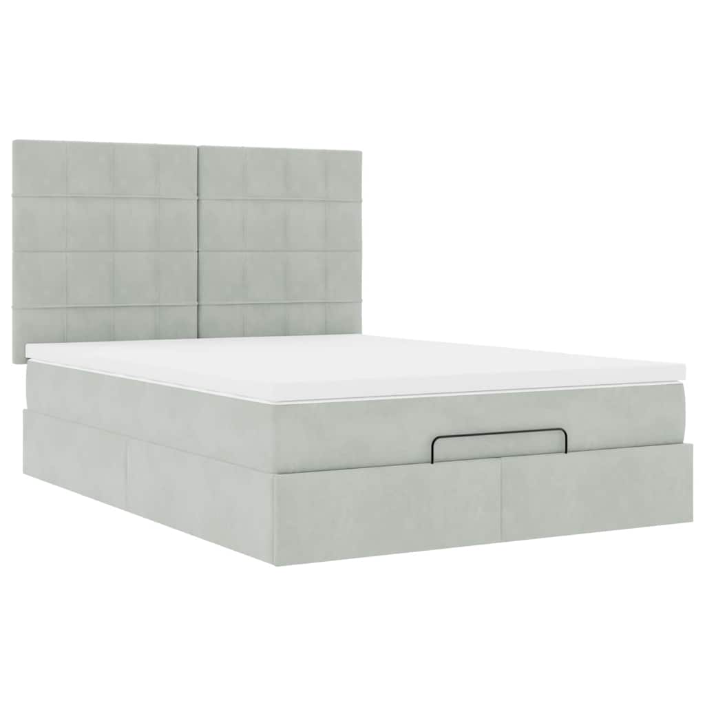 Otomanski krevet s madracima i LED 140x190 cm baršunasti