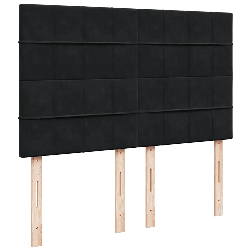 Otomanski krevet s madracima&LED crni 140x190 cm baršunasti