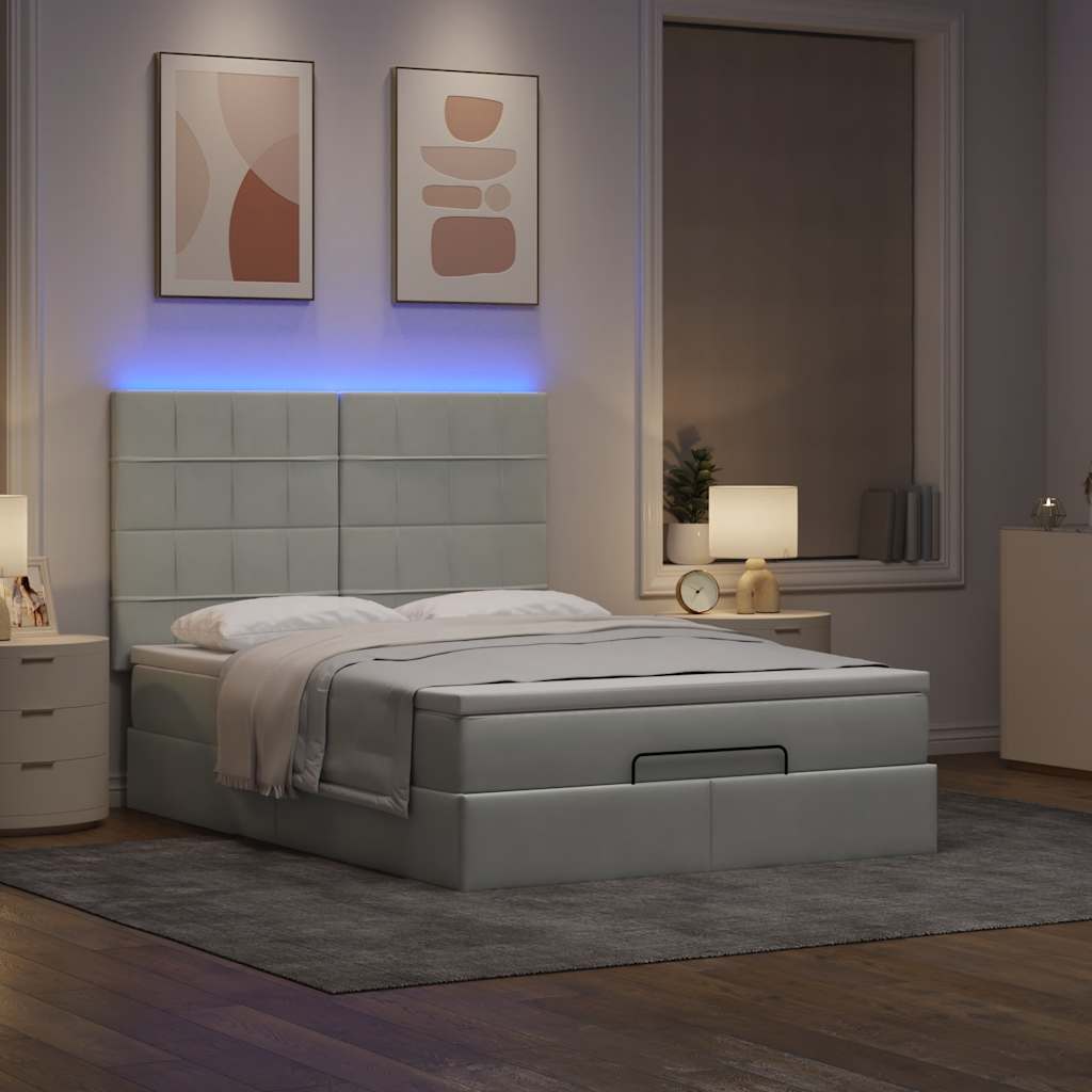 Otomanski krevet s madracima i LED 140x200 cm baršunasti