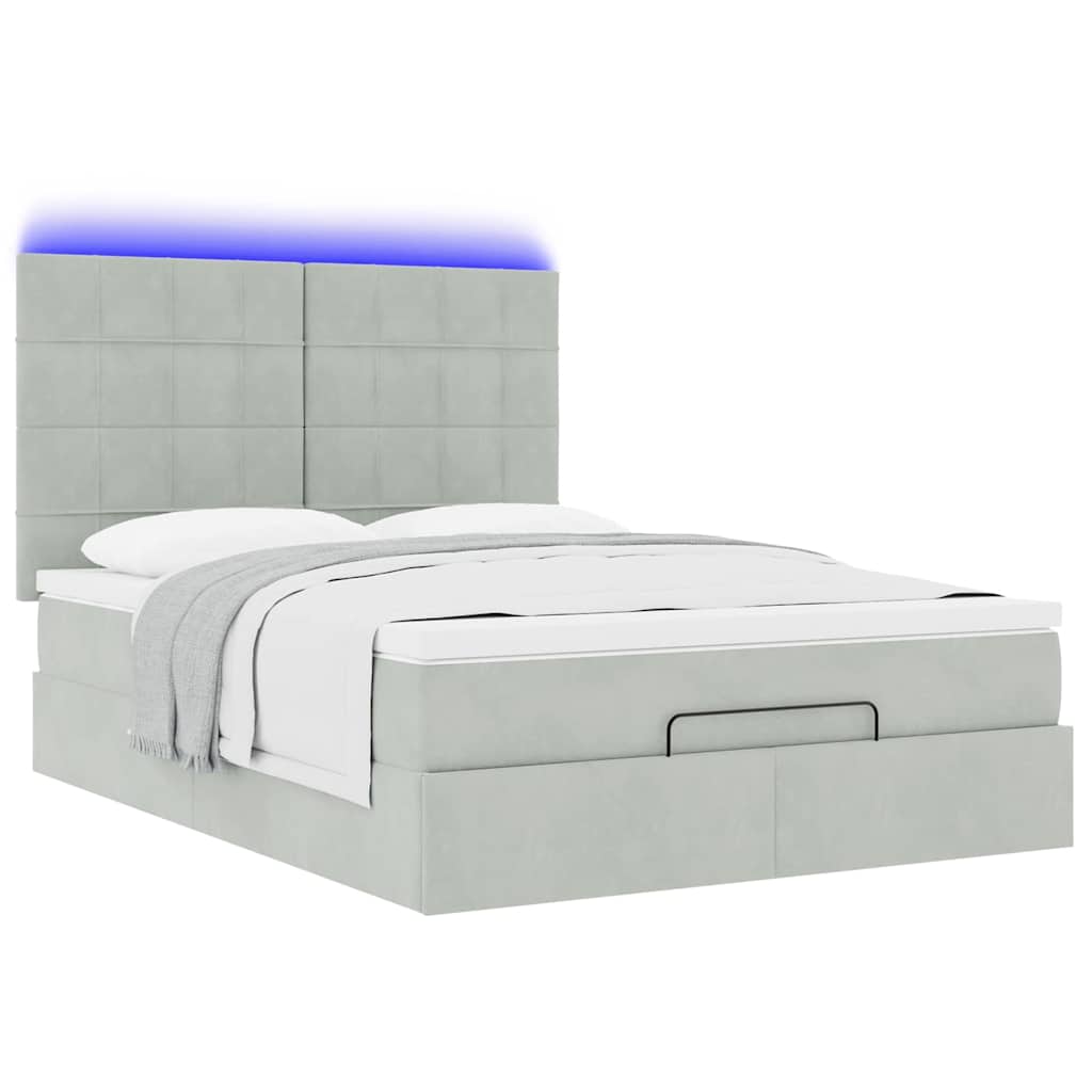 Otomanski krevet s madracima i LED 140x200 cm baršunasti