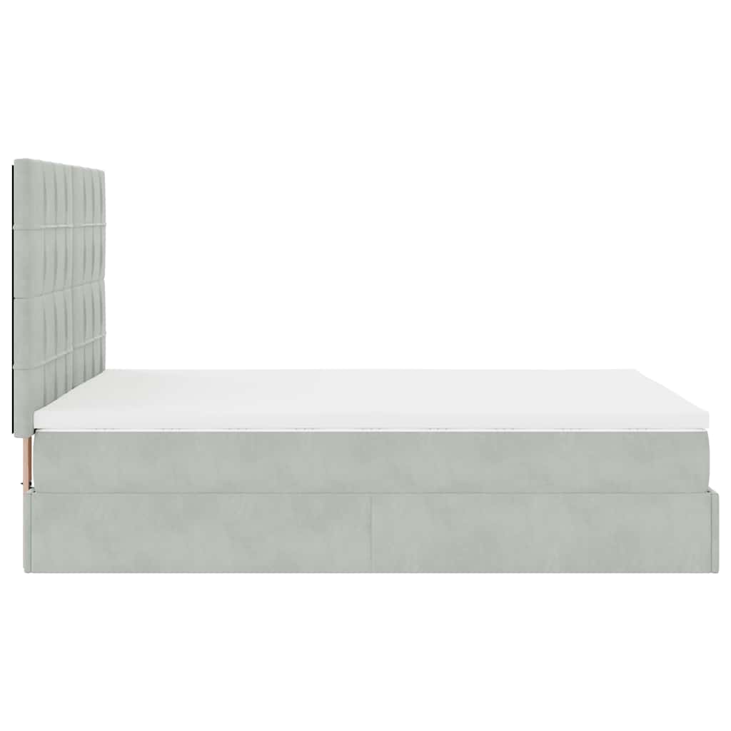 Otomanski krevet s madracima i LED 140x200 cm baršunasti