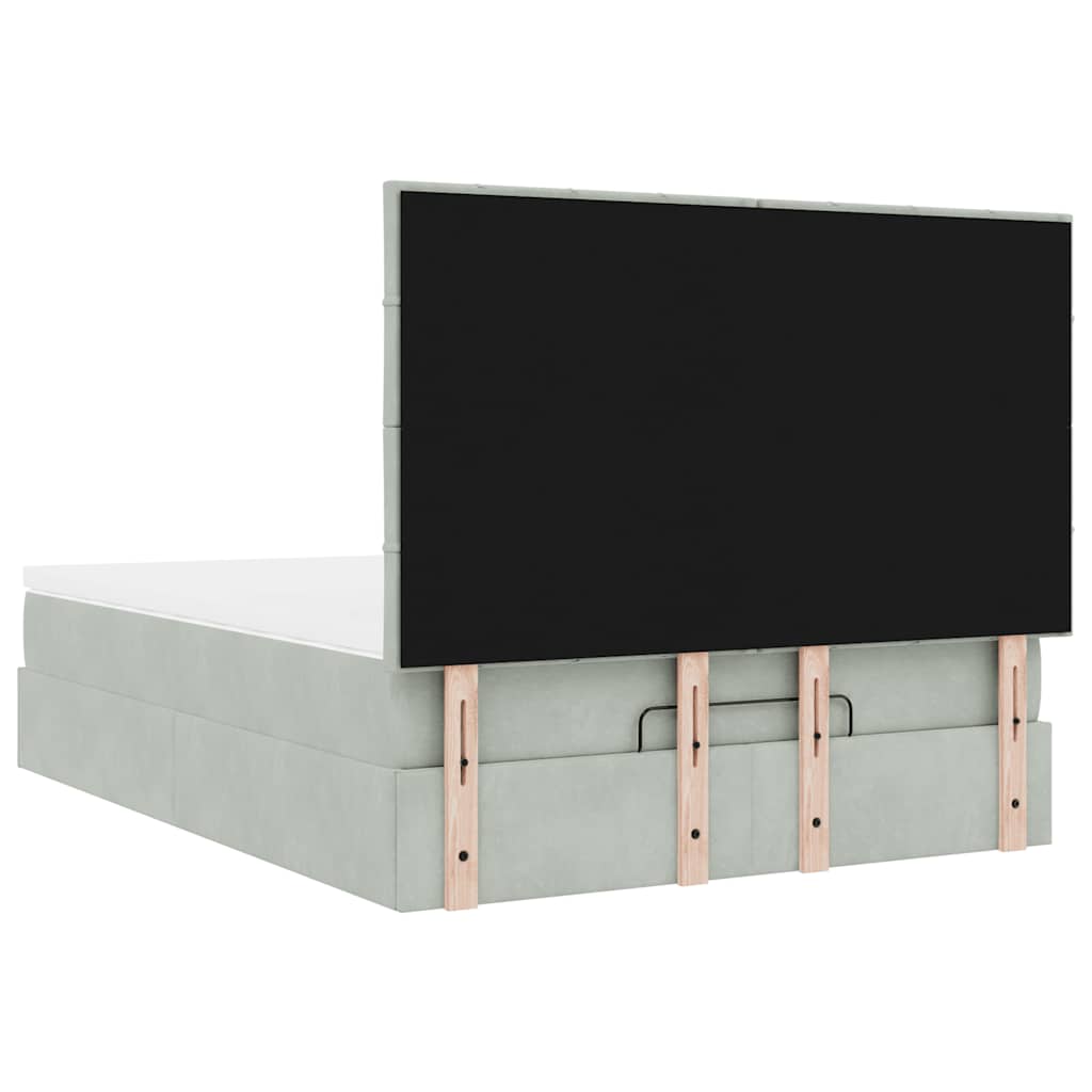 Otomanski krevet s madracima i LED 140x200 cm baršunasti