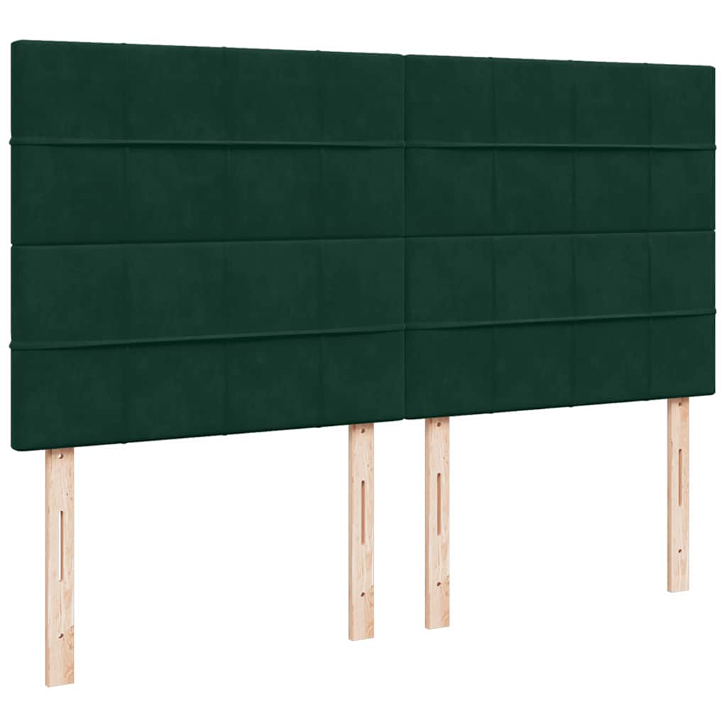 Okvir kreveta s madracima tamnozeleni 160x200cm baršunasti