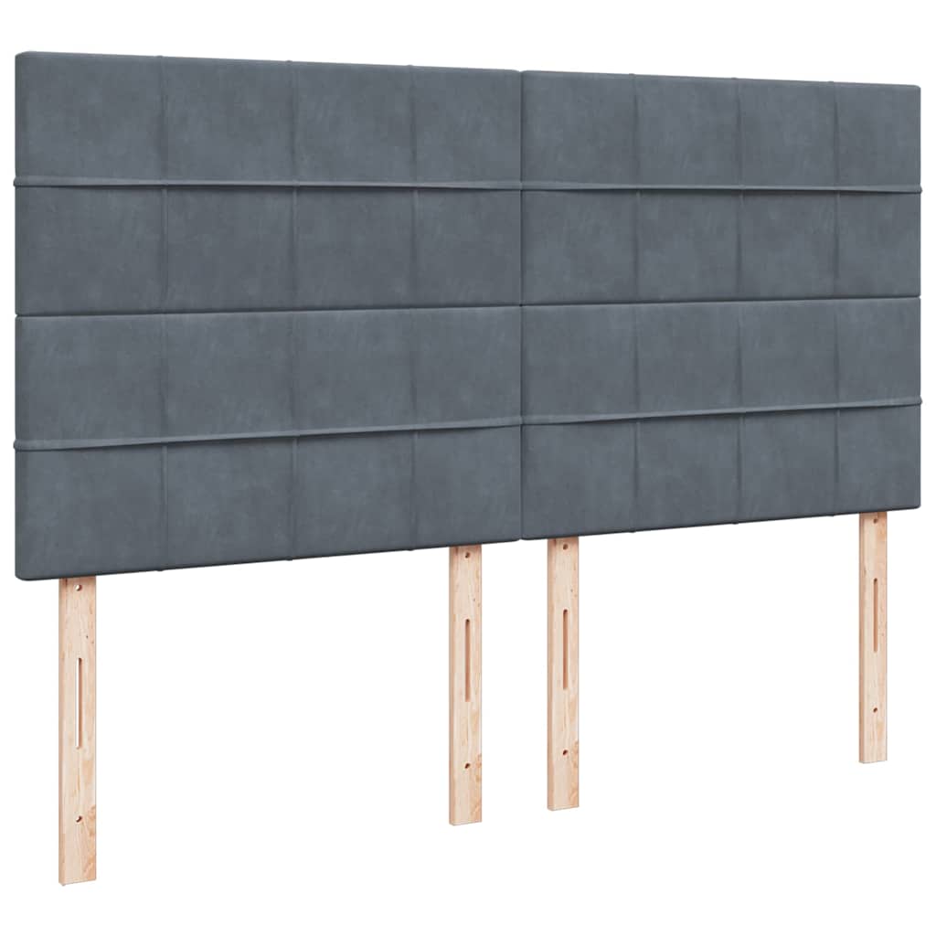 Okvir kreveta s madracima tamnosivi 200x200cm baršunasti