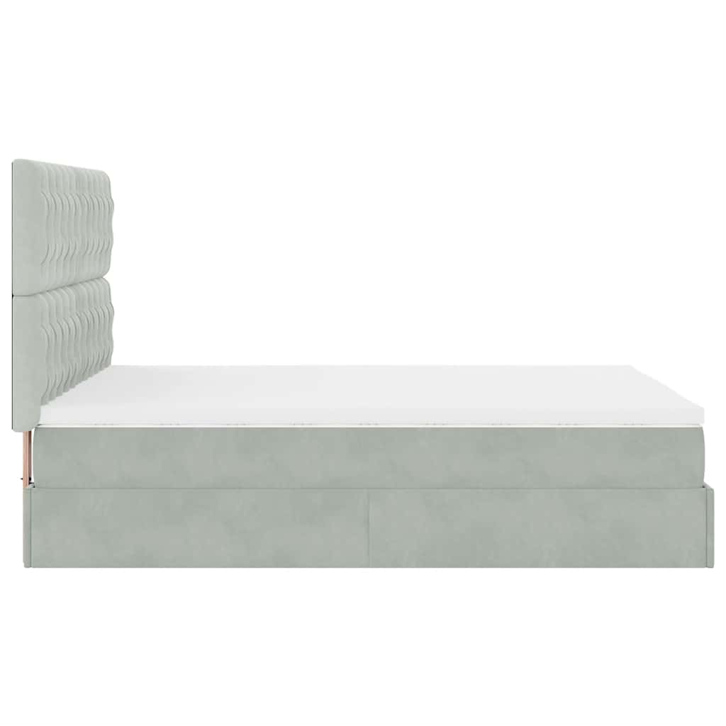 Otomanski krevet s madracima i LED 140x190 cm baršunasti