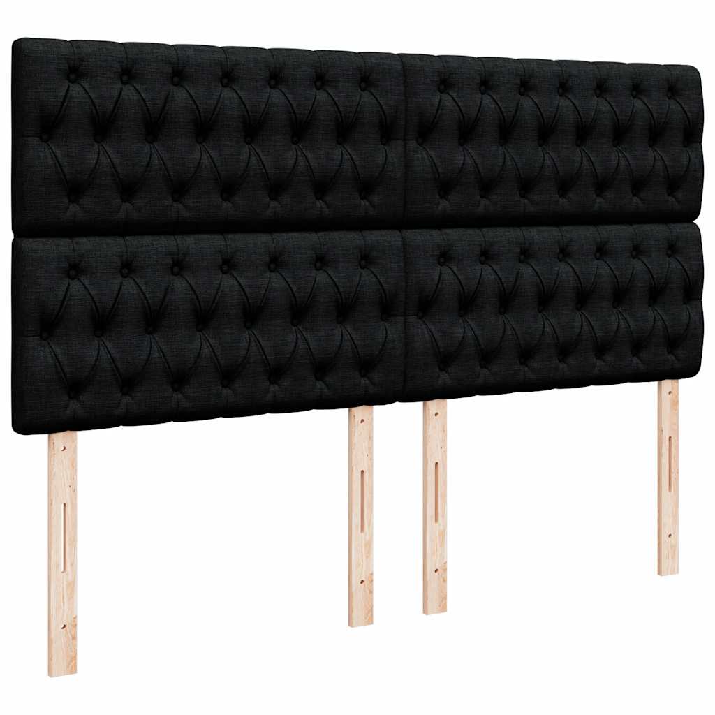 Otomanski okvir kreveta s madracima crni 200x200cm baršunasti