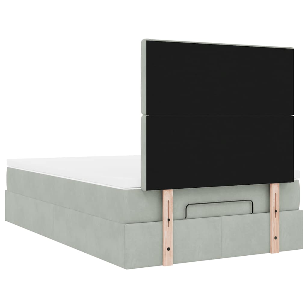 Okvir kreveta s madracima svijetlosivi 120x200cm baršunasti