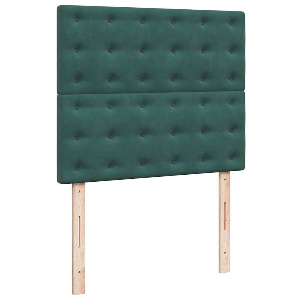 Otomanski krevet s madracima&LED tamnozeleni 120x200cm baršun