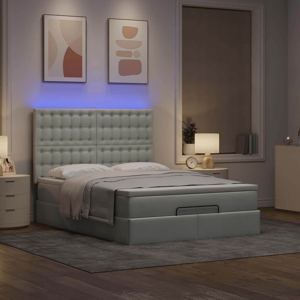 Otomanski krevet s madracima i LED 140x190 cm baršunasti
