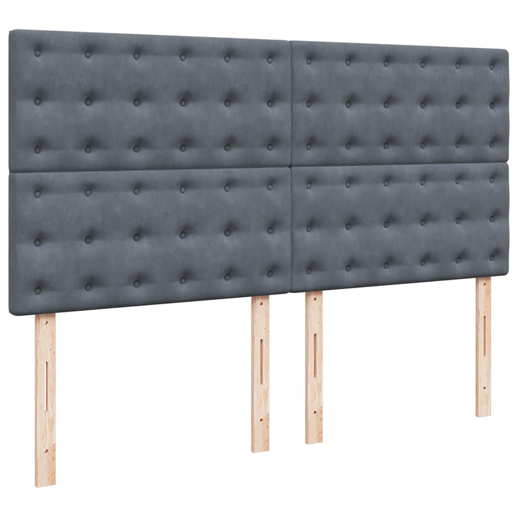 Okvir kreveta s madracima tamnosivi 200x200cm baršunasti