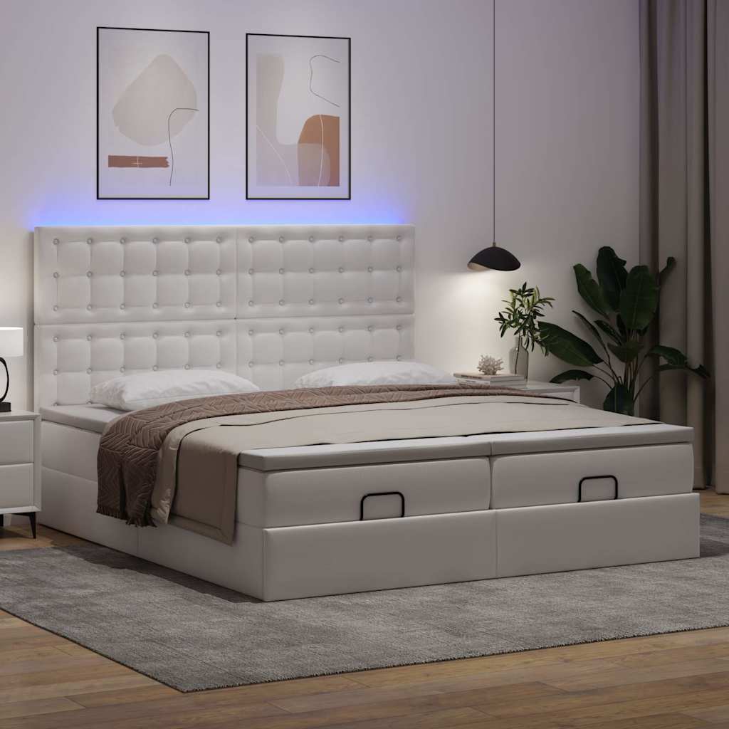 Otomanski krevet s madracima i LED 180x200 cm umjetna koža