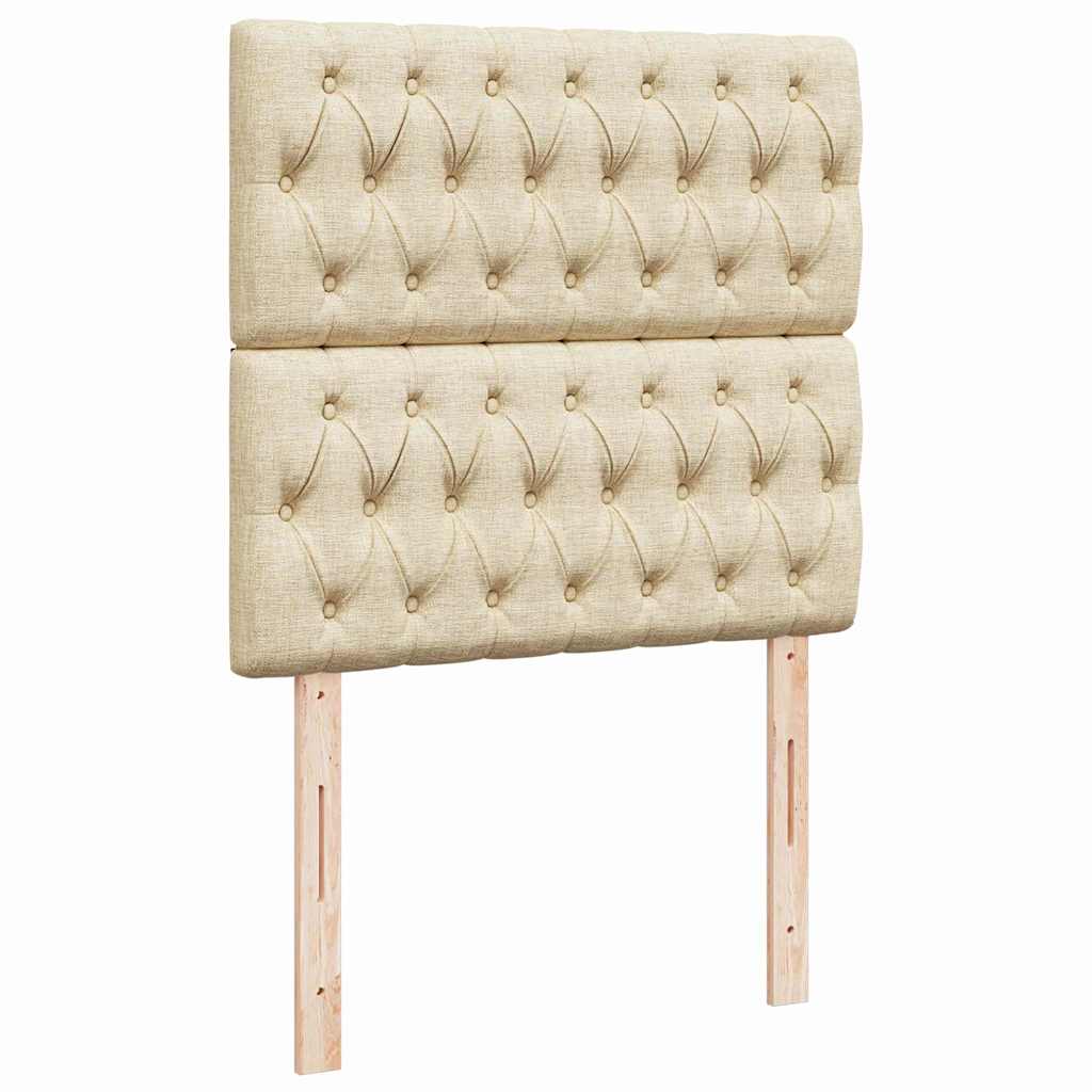 Otomanski okvir kreveta s madracima krem 180x200cm od tkanine