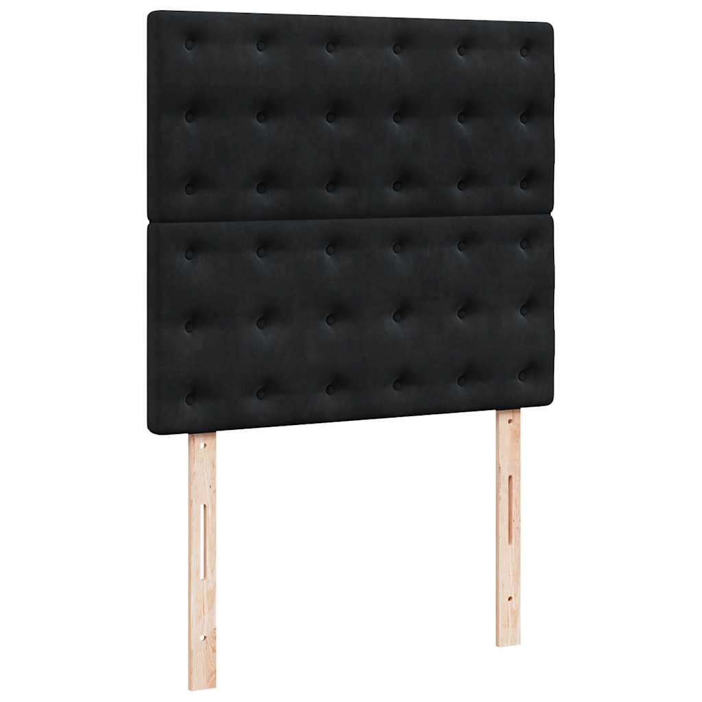 Otomanski okvir kreveta s madracima crni 180x200cm baršunasti