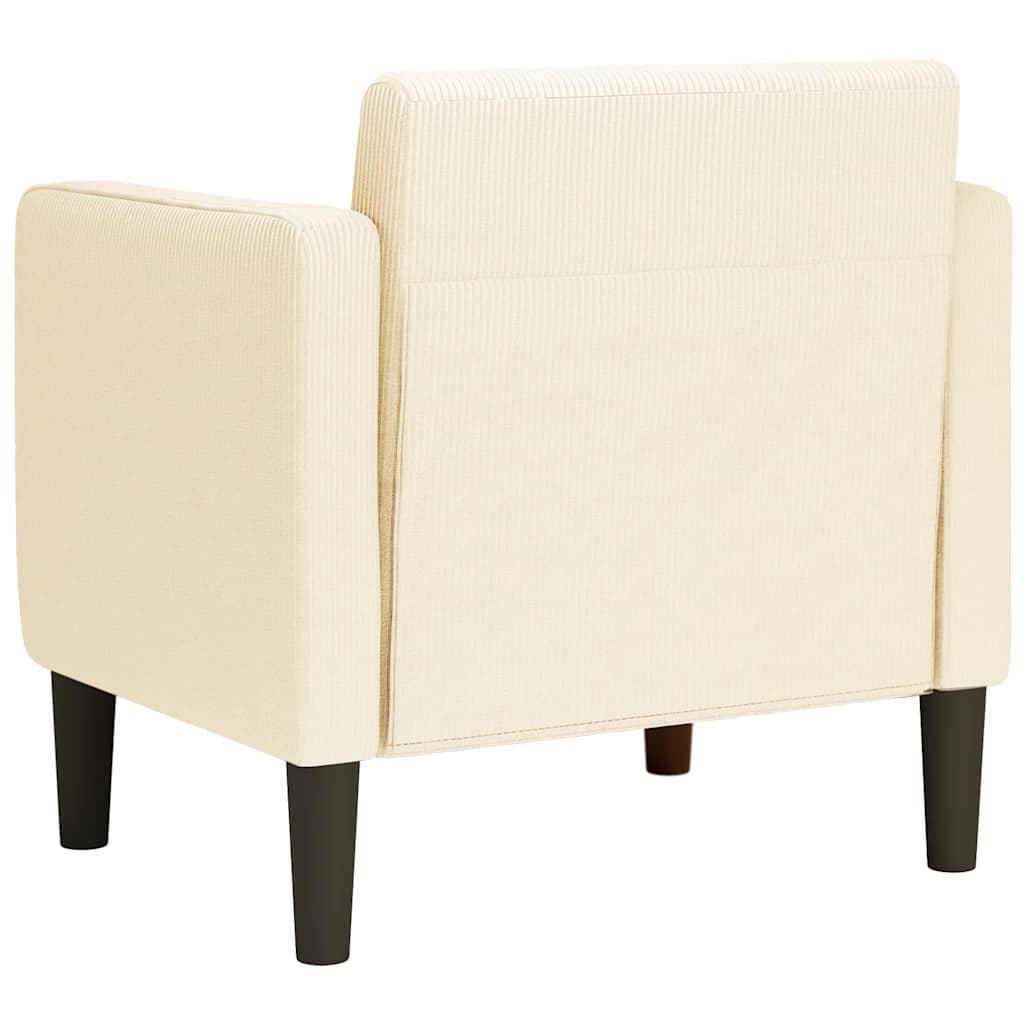 Sofa fotelja s naslonima za ruke krem 54 cm tkanina od samta