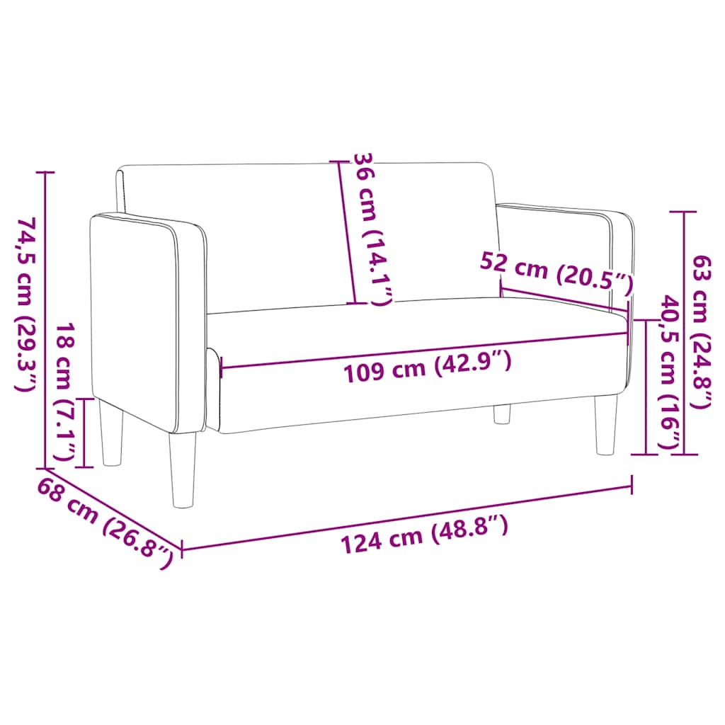 dvosjed tamno siva 109 cm samtana tkanina
