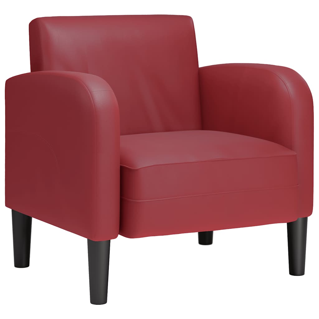 Sofa fotelja s naslonima za ruke vino crvena 54 cm umjetna koža