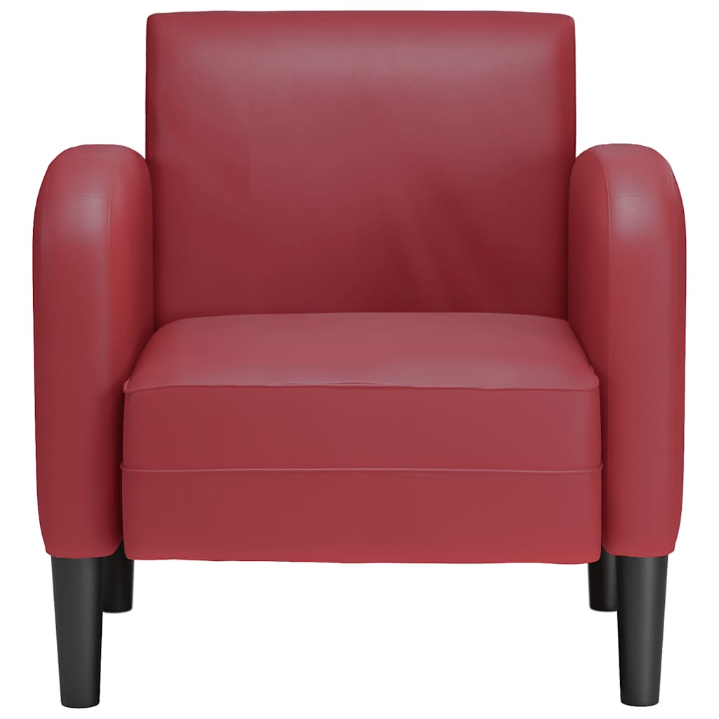 Sofa fotelja s naslonima za ruke vino crvena 54 cm umjetna koža