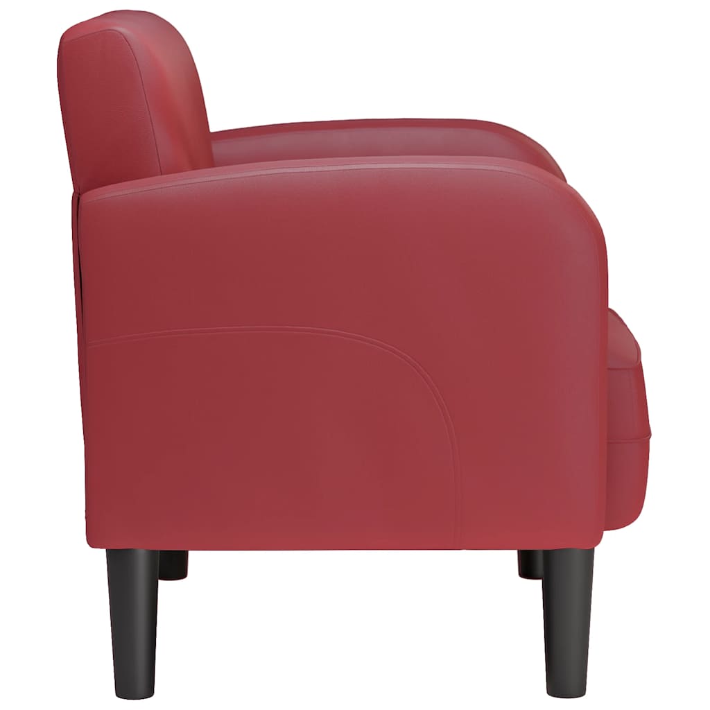 Sofa fotelja s naslonima za ruke vino crvena 54 cm umjetna koža