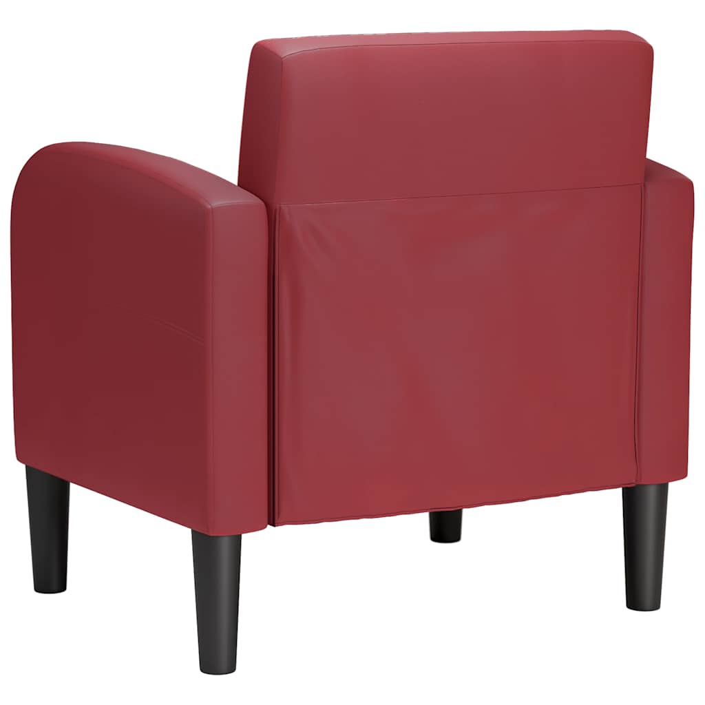 Sofa fotelja s naslonima za ruke vino crvena 54 cm umjetna koža