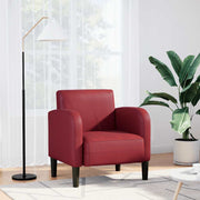 Sofa fotelja s naslonima za ruke vino crvena 54 cm umjetna koža