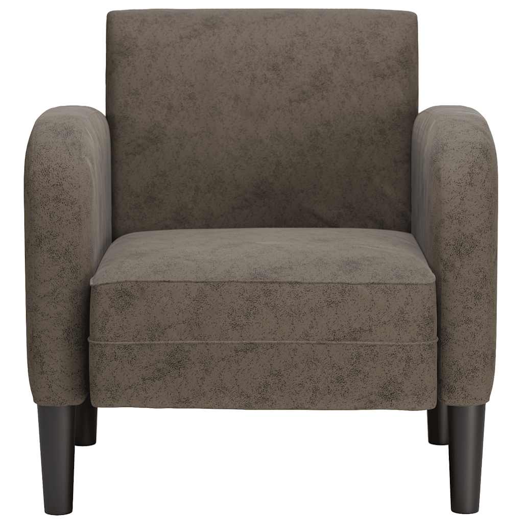 Sofa fotelja s naslonima za ruke tamnosiva 54 cm umjetna koža