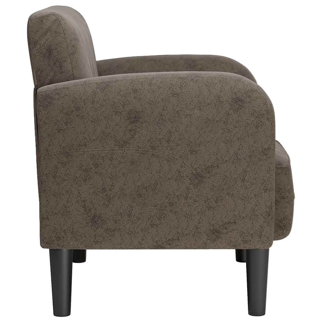 Sofa fotelja s naslonima za ruke tamnosiva 54 cm umjetna koža